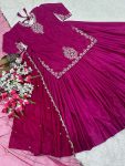 FANCY CREEP SILK HANDWORK WITH SEQUENCE MULTI NEEDLE EMBROIDERY AND ZARI WORK TOP LEHENGA WITH DUPATTA PARTY WEAR WHOLESALE PRICE ETHNIC GARMENT (3)