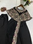 FANCY CREPE SILK CODING SEQUENCE EMBROIDERY FOIL PAPER WORK TOP WITH BOTTOM PARTY WEAR WHOLESALE PRICE ETHNIC GARMENT (3)