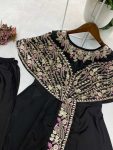 FANCY CREPE SILK CODING SEQUENCE EMBROIDERY FOIL PAPER WORK TOP WITH BOTTOM PARTY WEAR WHOLESALE PRICE ETHNIC GARMENT (3)
