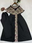 FANCY CREPE SILK CODING SEQUENCE EMBROIDERY FOIL PAPER WORK TOP WITH BOTTOM PARTY WEAR WHOLESALE PRICE ETHNIC GARMENT (3)