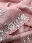 FANCY CRUSH EMBROIDERY PEARL WORK SAREE WITH UNSTITCHED BLOUSE PARTY WEAR WHOLESALE PRICE ETHNIC GARMENT (3)