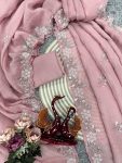 FANCY CRUSH EMBROIDERY PEARL WORK SAREE WITH UNSTITCHED BLOUSE PARTY WEAR WHOLESALE PRICE ETHNIC GARMENT (3)
