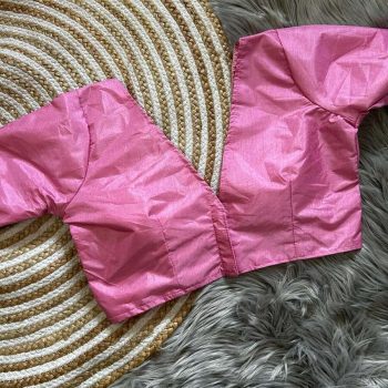 FANCY DOLA SILK PLAIN STITCHED BLOUSE BABY PINK