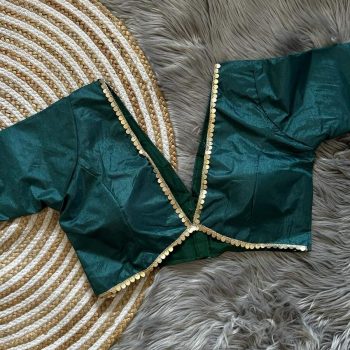 FANCY DOLA SILK PLAIN STITCHED BLOUSE GREEN