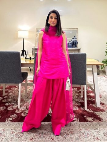 FANCY FENDI SILK PLAIN TOP PATIYALA WITH DUPATTA RANI