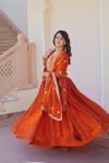 FANCY FENDY SILK ZARI SEQUENCE EMBROIDERY WORK GOWN WITH DUPATTA PARTY WEAR WHOLESALE PRICE ETHNIC GARMENT (7)