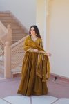 FANCY FENDY SILK ZARI SEQUENCE EMBROIDERY WORK GOWN WITH DUPATTA PARTY WEAR WHOLESALE PRICE ETHNIC GARMENT (3)