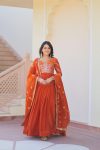 FANCY FENDY SILK ZARI SEQUENCE EMBROIDERY WORK GOWN WITH DUPATTA PARTY WEAR WHOLESALE PRICE ETHNIC GARMENT (7)