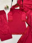 FANCY FRENCH CREEP SEQUENCE EMBROIDERY LACE WORK TOP PATIYALA WITH DUPATTA FESTIVE WEAR WHOLESALE PRICE ETHNIC GARMENT (3)