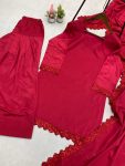 FANCY FRENCH CREEP SEQUENCE EMBROIDERY LACE WORK TOP PATIYALA WITH DUPATTA FESTIVE WEAR WHOLESALE PRICE ETHNIC GARMENT (3)