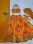 FANCY GEORGETTE DIGITAL PRINT WITH THREAD WITH SEQUENCE WORK LEHENGA CHOLI KOTI WITH DUPATTA PARTY WEAR WHOLESALE PRICE ETHNIC GARMENT (2)