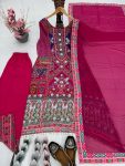 FANCY GEORGETTE DIGITAL PRINTED REAL MIRROR LACE HANDWORK TOP PALAZZO WITH DUPATTA PARTY WEAR WHOLESALE PRICE ETHNIC GARMENT (7)