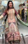 FANCY GEORGETTE DIGITAL PRINTED REAL MIRROR LACE HANDWORK TOP PALAZZO WITH DUPATTA MINT