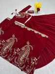 FANCY GEORGETTE EMBROIDERY CODING SEQUENCE WORK LEHENGA CHOLI WITH DUPATTA PARTY WEAR WHOLESALE PRICE ETHNIC GARMENT (4)
