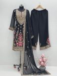 FANCY GEORGETTE EMBROIDERY SEQUENCE REAL MIRROR HANDWORK TOP PALAZO WITH DUPATTA PARTY WEAR WHOLESALE PRICE ETHNIC GARMENT (3)