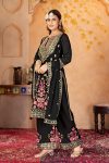 FANCY GEORGETTE EMBROIDERY SEQUENCE REAL MIRROR HANDWORK TOP PALAZO WITH DUPATTA PARTY WEAR WHOLESALE PRICE ETHNIC GARMENT (3)