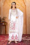 FANCY GEORGETTE EMBROIDERY SEQUENCE REAL MIRROR HANDWORK TOP PALAZO WITH DUPATTA PARTY WEAR WHOLESALE PRICE ETHNIC GARMENT (6)