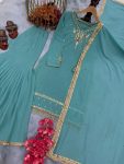FANCY GEORGETTE EMBROIDERY SEQUENCE WITH RIVET MOTI AND LATKAN WORK TOP SHARARA WITH DUPATTA FESTIVE WEAR WHOLESALE PRICE ETHNIC GARMENT (2)