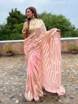 FANCY GEORGETTE EMBROIDERY SEQUENCE WITH SEQUENCE LACE BORDER WORK SAREE WITH UNSTITCHED BLOUSE PARTY WEAR WHOLESALE PRICE ETHNIC GARMENT (7)
