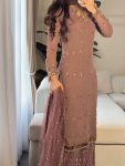 FANCY GEORGETTE EMBROIDERY SEQUENCE WORK AND BEADS WORK TOP PALAZZO WITH DUPATTA FESTIVE WEAR WHOLESALE PRICE ETHNIC GARMENT (3)