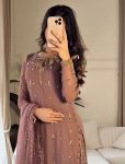 FANCY GEORGETTE EMBROIDERY SEQUENCE WORK AND BEADS WORK TOP PALAZZO WITH DUPATTA FESTIVE WEAR WHOLESALE PRICE ETHNIC GARMENT (3)
