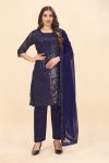FANCY GEORGETTE EMBROIDERY SEQUENCE WORK TOP BOTTOM WITH DUPATTA PARTY WEAR WHOLESALE PRICE ETHNIC GARMENT (5)