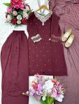FANCY GEORGETTE EMBROIDERY SEQUENCE WORK TOP PATIYALA WITH DUPATTA PARTY WEAR WHOLESALE PRICE ETHNIC GARMENT (6)