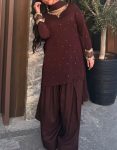 FANCY GEORGETTE EMBROIDERY SEQUENCE WORK TOP PATIYALA WITH DUPATTA PARTY WEAR WHOLESALE PRICE ETHNIC GARMENT (6)