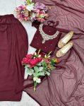 FANCY GEORGETTE EMBROIDERY SEQUENCE WORK TOP PATIYALA WITH DUPATTA PARTY WEAR WHOLESALE PRICE ETHNIC GARMENT (6)