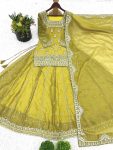 FANCY GEORGETTE EMBROIDERY SEQUENCE WORK WITH MOTI HANDWORK TOP LEHENGA WITH DUPATTA PARTY WEAR WHOLESALE PRICE ETHNIC GARMENT (2)
