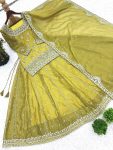 FANCY GEORGETTE EMBROIDERY SEQUENCE WORK WITH MOTI HANDWORK TOP LEHENGA WITH DUPATTA PARTY WEAR WHOLESALE PRICE ETHNIC GARMENT (2)