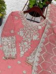 FANCY GEORGETTE EMBROIDERY SEQUENCE WORK WITH RIVET MOTI WORK TOP SHARARA WITH DUPATTA FESTIVE WEAR WHOLESALE PRICE ETHNIC GARMENT (3)