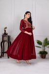 FANCY GEORGETTE EMBROIDERY ZARI SEQUENCE WORK GOWN FESTIVE WEAR WHOLESALE PRICE ETHNIC GARMENT (12)