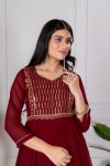 FANCY GEORGETTE EMBROIDERY ZARI SEQUENCE WORK GOWN FESTIVE WEAR WHOLESALE PRICE ETHNIC GARMENT (12)