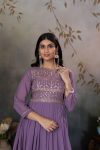 FANCY GEORGETTE EMBROIDERY ZARI SEQUENCE WORK GOWN FESTIVE WEAR WHOLESALE PRICE ETHNIC GARMENT (5)