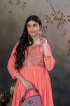 FANCY GEORGETTE EMBROIDERY ZARI SEQUENCE WORK GOWN FESTIVE WEAR WHOLESALE PRICE ETHNIC GARMENT(9)