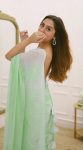 FANCY GEORGETTE HEART SHAPED HANDWORK SAREE WITH UNSTITCHED BLOUSE PARTY WEAR WHOLESALE PRICE ETHNIC GARMENT (3)