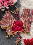 FANCY GEORGETTE MULTI SEQUENCE LATKAN LACE WORK READY TO WEAR BLOUSE PARTY WEAR WHOLESALE PRICE ETHNIC GARMENT (6)