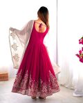 FANCY GEORGETTE MULTI THREAD EMBROIDERY SEQUENCE WORK GOWN BOTTOM WITH DUPATTA FESTIVE WEAAR WHOLESALE PRICE ETHNIC GARMENT (12)