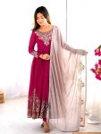 FANCY GEORGETTE MULTI THREAD EMBROIDERY SEQUENCE WORK GOWN BOTTOM WITH DUPATTA FESTIVE WEAAR WHOLESALE PRICE ETHNIC GARMENT (12)