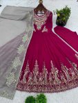 FANCY GEORGETTE MULTI THREAD EMBROIDERY SEQUENCE WORK GOWN BOTTOM WITH DUPATTA FESTIVE WEAAR WHOLESALE PRICE ETHNIC GARMENT (12)