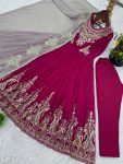 FANCY GEORGETTE MULTI THREAD EMBROIDERY SEQUENCE WORK GOWN BOTTOM WITH DUPATTA FESTIVE WEAAR WHOLESALE PRICE ETHNIC GARMENT (12)