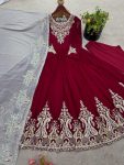 FANCY GEORGETTE MULTI THREAD EMBROIDERY SEQUENCE WORK GOWN BOTTOM WITH DUPATTA FESTIVE WEAR WHOLESALE PRICE ETHNIC GARMENT (9)