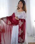 FANCY GEORGETTE MULTI THREAD EMBROIDERY SEQUENCE WORK GOWN BOTTOM WITH DUPATTA PARTY WEAR WHOLESALE PRICE ETHNIC GARMENT (9)