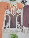 FANCY GEORGETTE PANDDING EMBROIDERY SEQUENCE CODDING WORK TOP BOTTOM WITH DUPATTA FESTIVE WEAR WHOLESALE PRICE ETHNIC GARMENT (6)