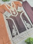FANCY GEORGETTE PANDDING EMBROIDERY SEQUENCE CODDING WORK TOP BOTTOM WITH DUPATTA FESTIVE WEAR WHOLESALE PRICE ETHNIC GARMENT (6)