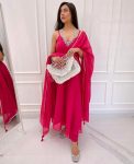 FANCY GEORGETTE PLAIN ANARKALI GOWN BOTTOM WITH DUPATTA FESTIVE WEAR WHOLESALE PRICE ETHNIC GARMENT (5)