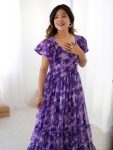 FANCY GEORGETTE PRINTED WITH DOUBLE FRILL PATTERNS WORK ONE PIECE GOWN CASUAL WEAR WHOLESALE PRICE ETHNIC GARMENT (11)
