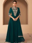 FANCY GEORGETTE SEQUENCE CODDING EMBROIDERY WORK TOP BOTTTOM WITH DUPATTA FESTIVE WEAR WHOLESALE PRICE ETHNIC GARMENT (2)