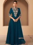 FANCY GEORGETTE SEQUENCE CODDING EMBROIDERY WORK TOP BOTTTOM WITH DUPATTA  TEAL